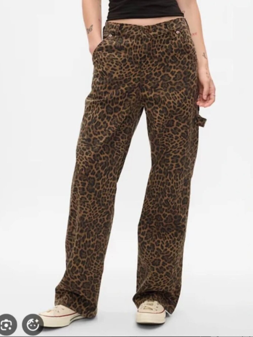 GAP Cheetah Print Carpenter PaMid-Rise Pants 26